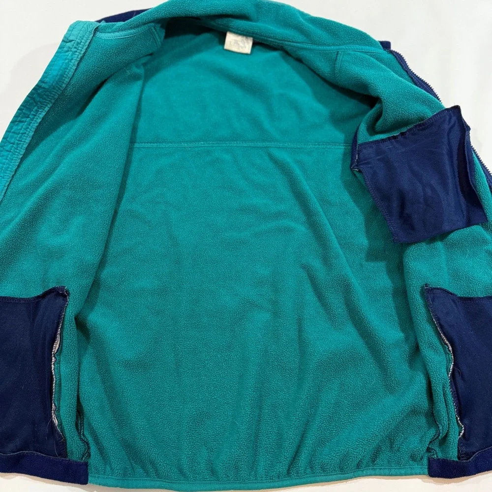 Vintage LL Bean Polartec Windbloc Vest Mens L Blue Teal Good Vintage Gorpcore